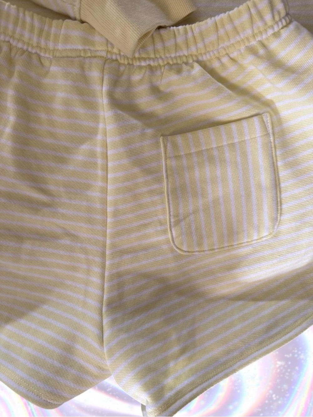 wild fable Pale Yellow & White Striped Lounge Sweatshirt Set - Picture 7 of 8